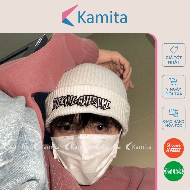 Mũ Len Beanie Thêu Chữ Fucking Awesome KAMITA Phong Cách Hiphop, Nón Len Đẹp Unisex Nam Nữ Giá Rẻ Mùa Đông Hàn Quốc ML29