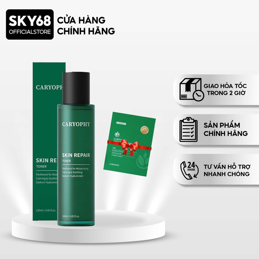 Nước Hoa Hồng Cấp Nước, Làm Dịu và Phục Hồi Da Caryophy SKIN REPAIR Toner 120ml