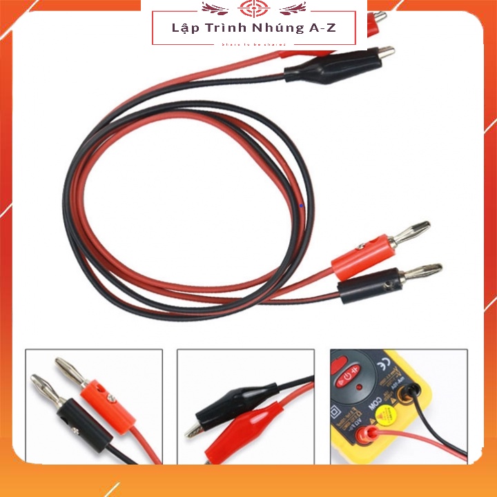 [Lập Trình Nhúng A-Z][G14] Dây Nối Kẹp Hai Đầu Cá Sấu Bắp Chuối Dài 1m