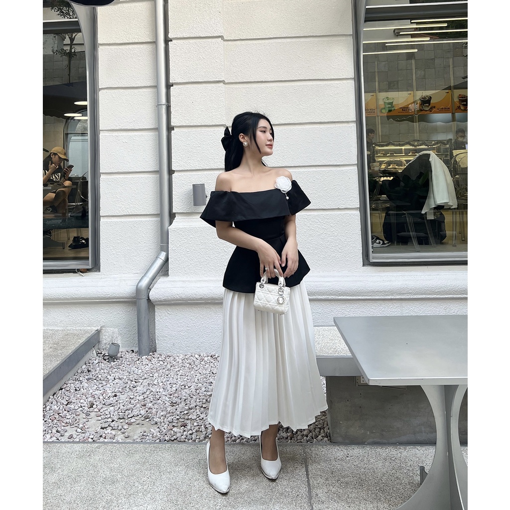 BBSTORE'S Áo Peplum Trễ Vai Thời Trang Đi Làm Dự Tiệc Tôn Dáng (không kèm tag hoa)  - A1466