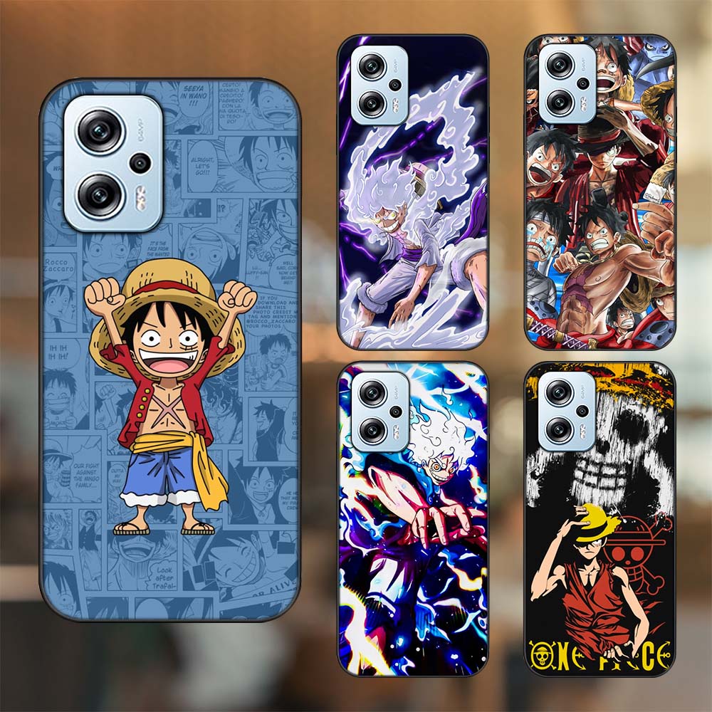 Ốp lưng Poco X4 GT viền đen in hình Luffy One Piece