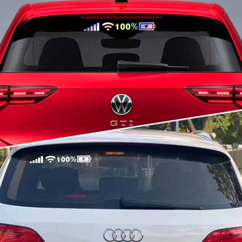Hàng Loại Dẹp-Tem Dán Decal WIFI,Pin, Sóng Điện Thoại -Tem dán trang trí ô tô Thể Hiện Mức Năng Lượng Chủ Xe - size 45x6