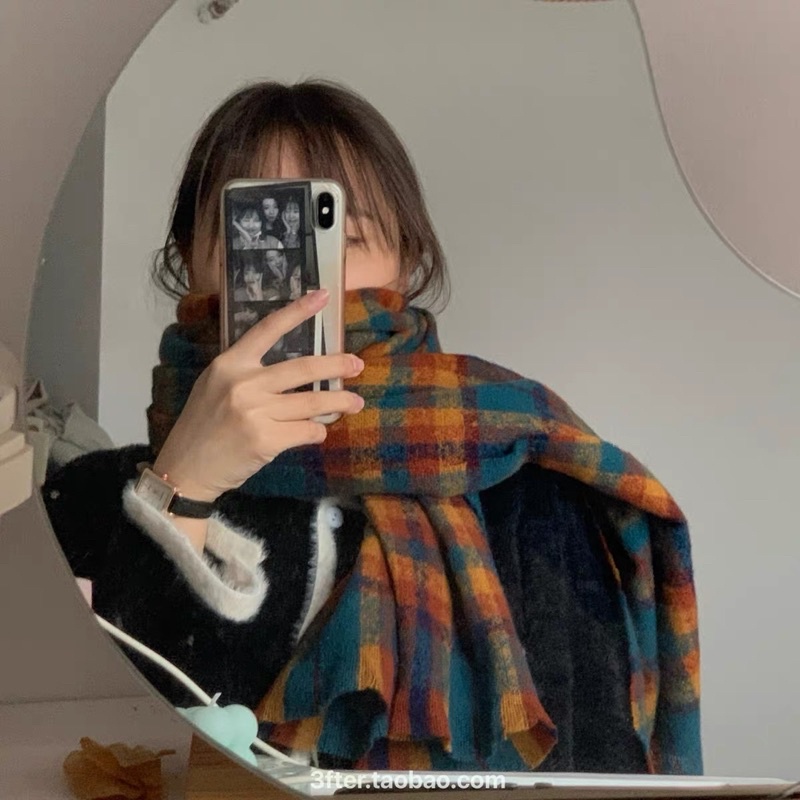 🌱 LOẠI 1- XỊN - KHĂN LEN KẺ TUA RUA VINTAGE RETRO HÀN QUỐC KHĂN ĐÔI NAM NỮ 🍃