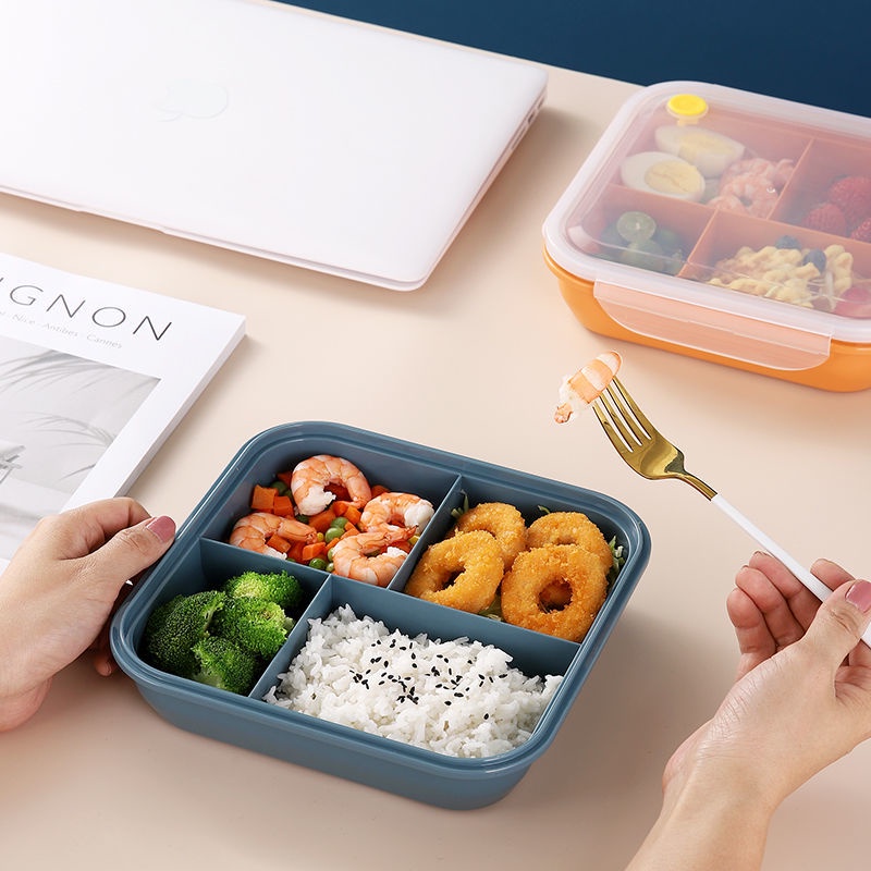 Heating Lunch Box with Lid Office Worker Food Grade Crisper Packing Lunch Box Fat-Reducing Meal Box 