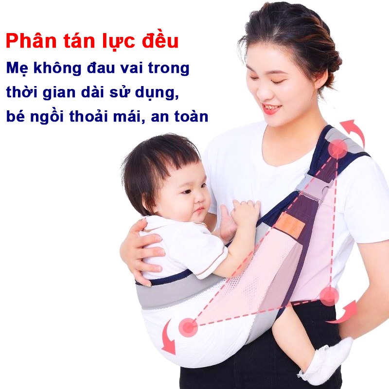 Địu em bé gọn nhẹ cao cấp Baby-S, Địu cho bé 0-3 tuổi thông thoáng dễ sử dụng – SSS035
