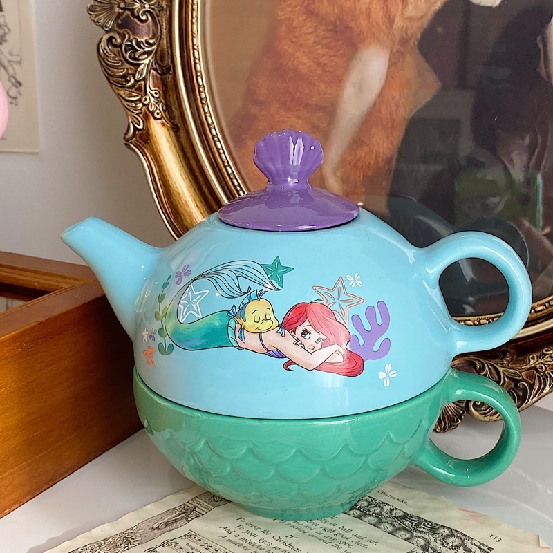 (Tự chụp/ Có sẵn) Set tách ấm trà Tiên cá Và Beauty &the Beast