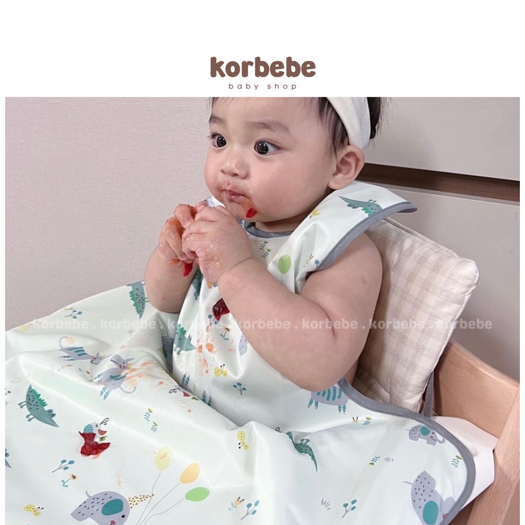 Yếm ăn dặm không tay chống thấm cho bé Belle Baby Hàn Quốc