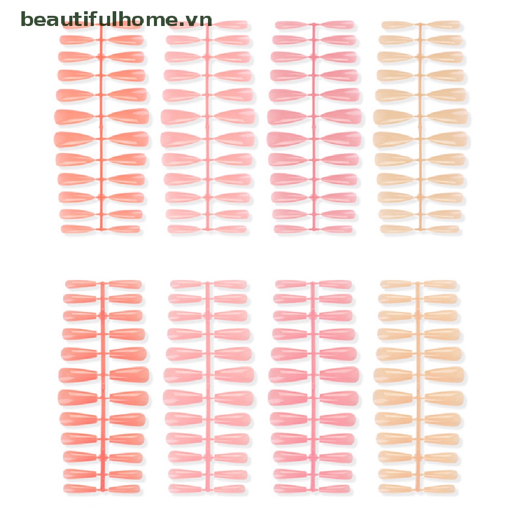 Bộ 240 Móng Tay Giả Hình Vuông Nối Dài Bảo Vệ Toàn Diện Màu Nude / Hồng