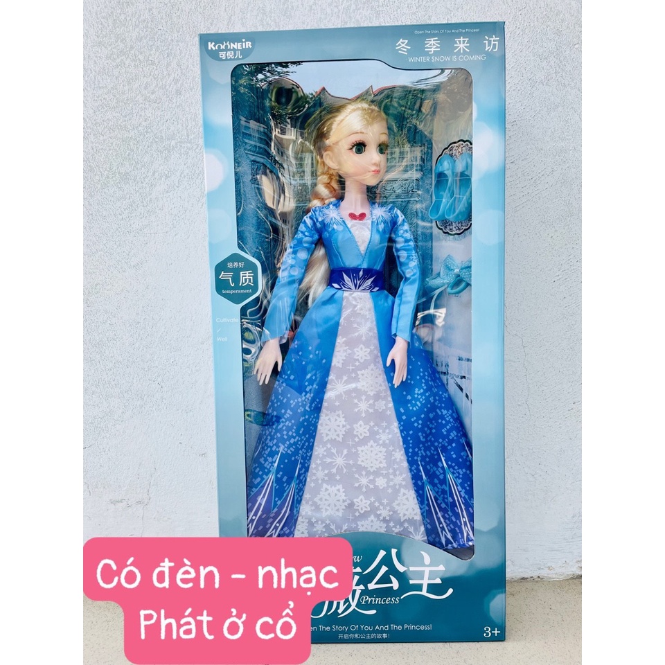 Búp Bê Barbie Cỡ Lớn Cao 65cm - Đồ Chơi Búp Bê Công Chúa Elsa Nữ Hoàng Băng Giá Cho Trẻ Em