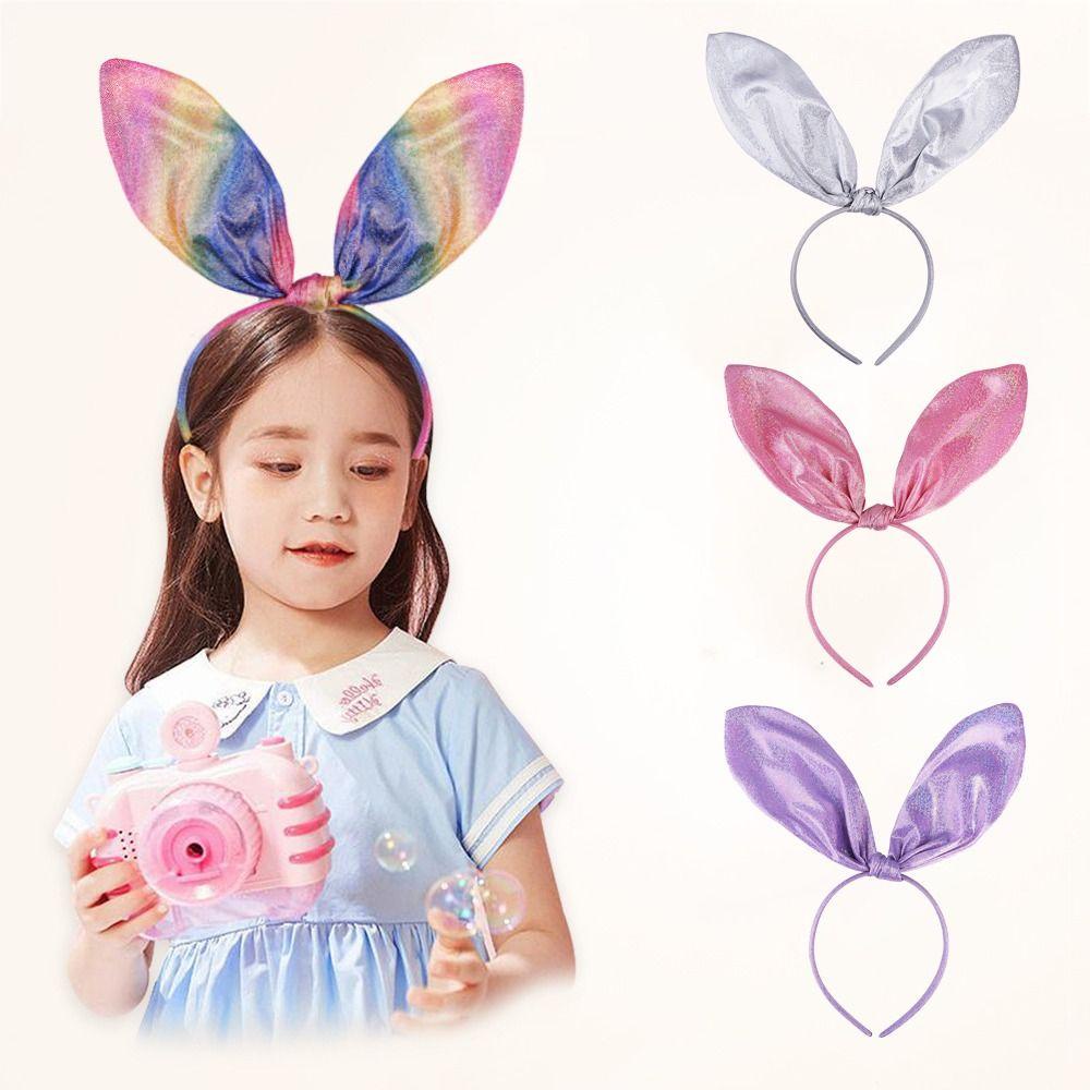 Băng Đô Cài Tóc Hình Tai Thỏ Lấp Lánh Thời Trang Dự Tiệc Cho Nữ