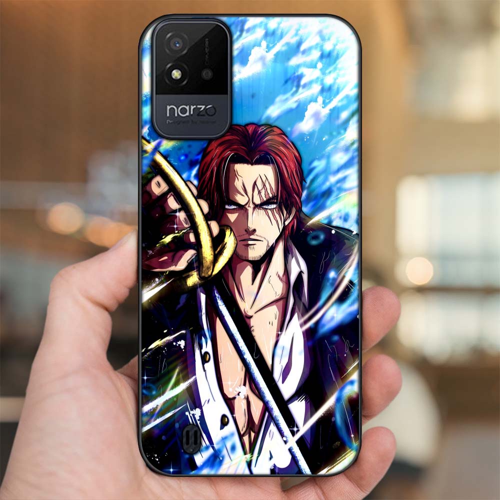 Ốp lưng Realme Narzo 50i viền đen in hình Shanks One Piece Đảo Hải Tặc