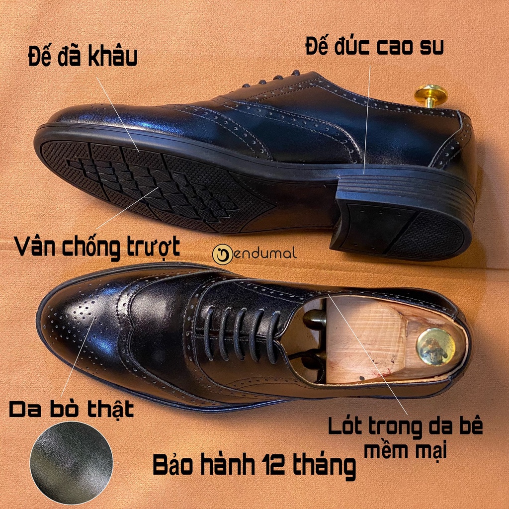 Giày Da Nam Brogues Oxford, Giày Tây Oxford Cho Nam - ENDUMAL
