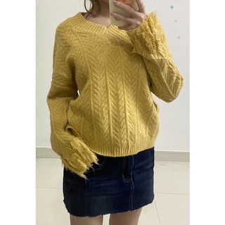 [2HAND] Áo len thừng cổ V