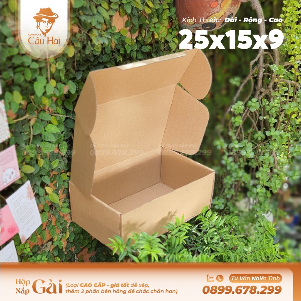 Set 50 hộp carton nắp GÀI 25x15x9