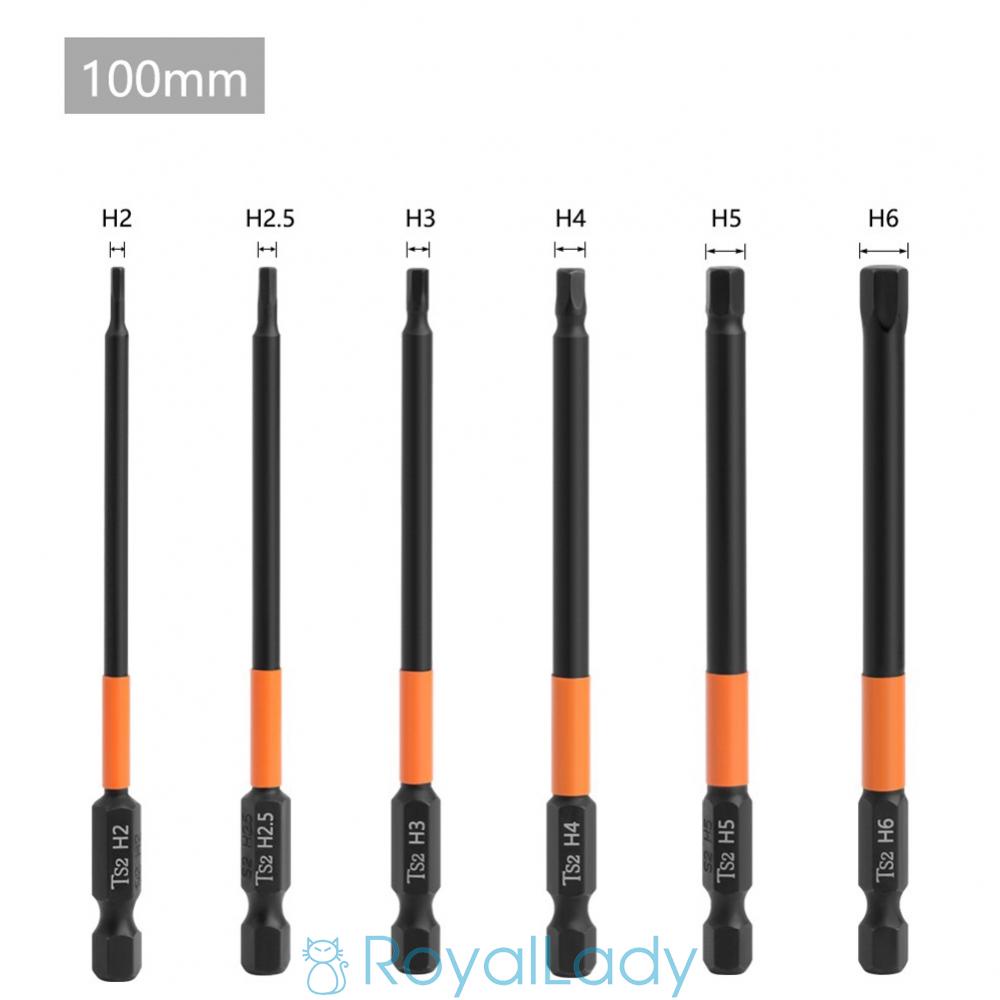 Bộ 6 Mũi Khoan Lục Giác Dài 100mm Thay Đổi Nhanh Chóng