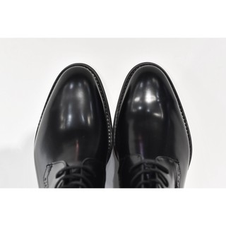 Giày zip boot cột dây màu đen da bò patent