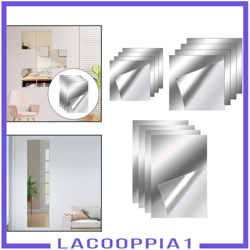 [Lacooppia1] Set 4 Gương Gạch Không Khung Dán Tường Phòng Ngủ / Phòng Tập Gym