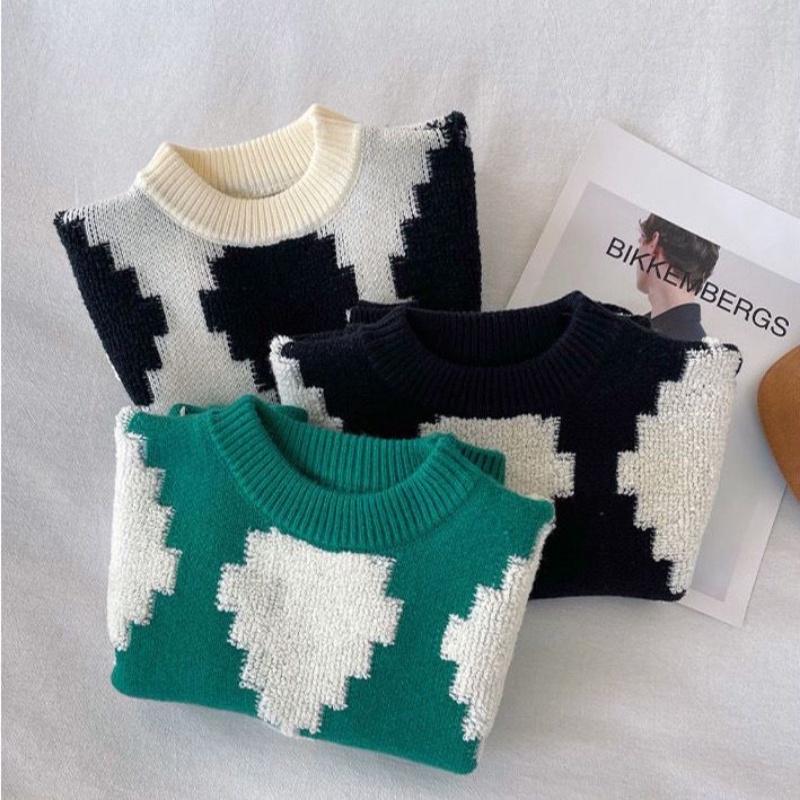 Áo Sweater Lót Nhung Dày Dặn Thời Trang Thu Đông Phong Cách Hàn Quốc Cho Bé