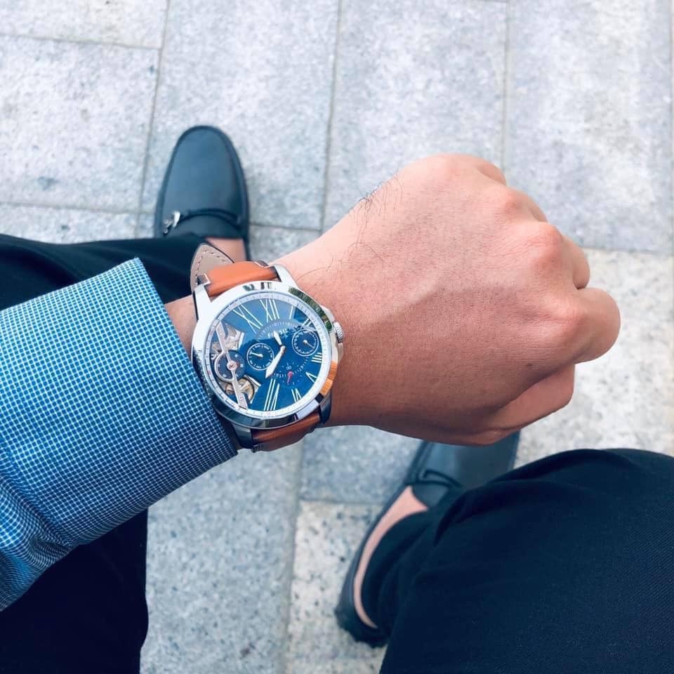 Đồng hồ nam automatic Fossil ME1161 dây da Full Box ⚜️Hàng Authentic⚜️