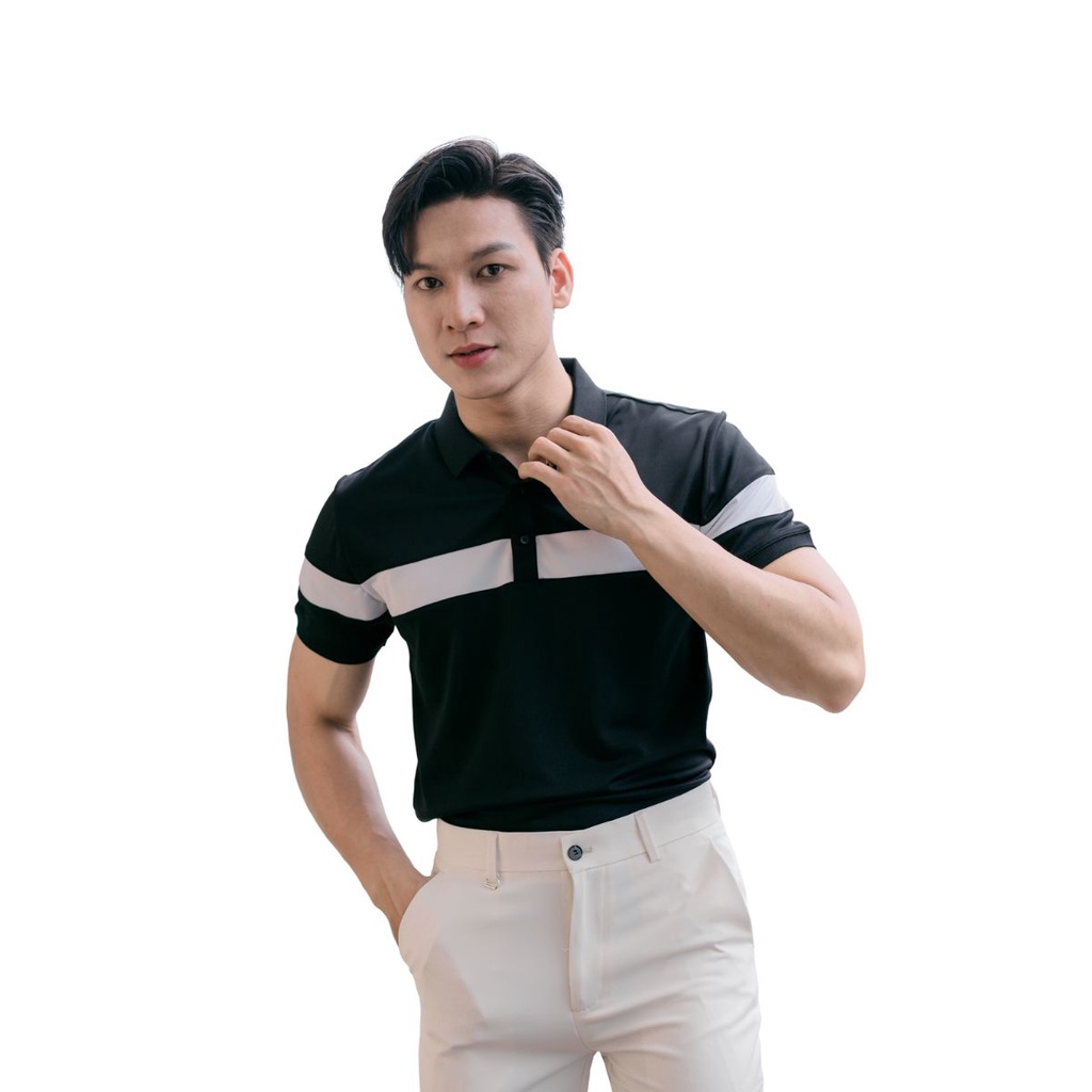 Áo polo nam vải cá sấu cotton AKUBA form slimfit, chất liệu thoáng mát, mềm mại, thấm hút mồ hôi tốt |01J0608