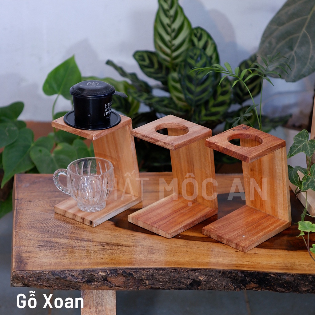 Giá pha cà phê bằng gỗ, giá đỡ phin v60 kiểu pourover, kệ đỡ phin bằng gỗ tự nhiên