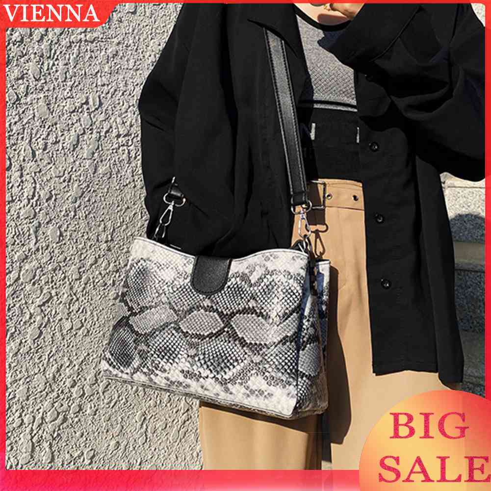 Túi Đeo Chéo Da PU Họa Tiết Da Rắn Thời Trang Cho Nữ