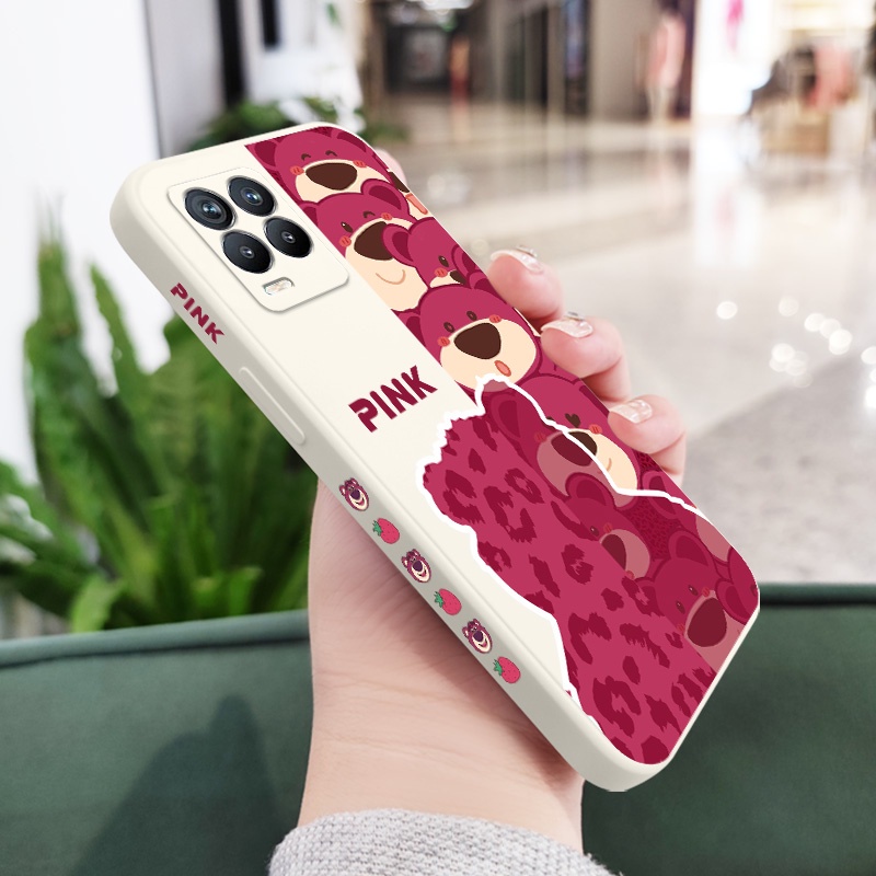 Ốp Điện Thoại Silicon Dẻo In Hình Gấu Và Dâu Tây Cho OPPO Realme 8 8i Pro 4G 5G