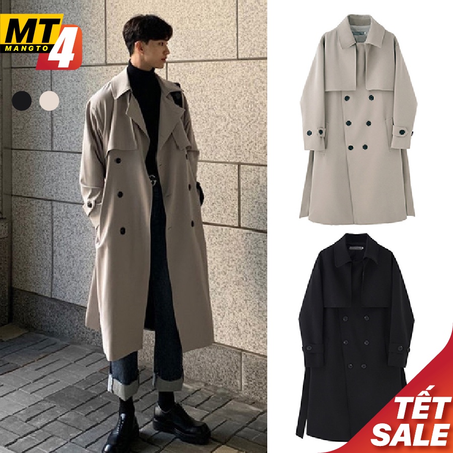MT4 Mangto Dáng Dài Hàn Quốc, Áo Khoác Jacket Dạ Nam Mùa Đông Cách Điệu Có Đai KOREA SUIT