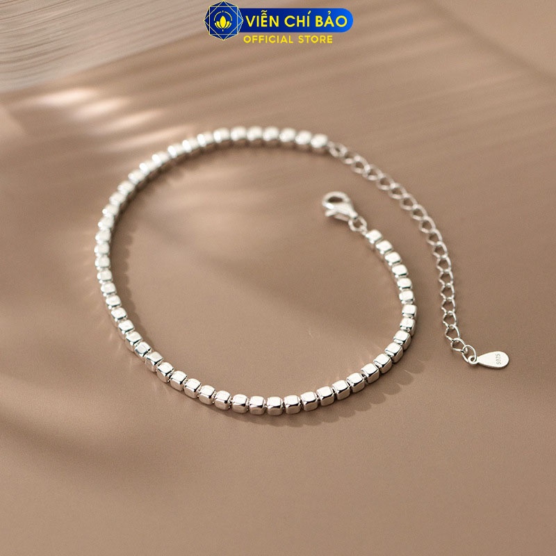 Lắc tay bi vuông chất liệu bạc Thái 925 thời trang phụ kiện trang sức nữ Viễn Chí Bảo L000070