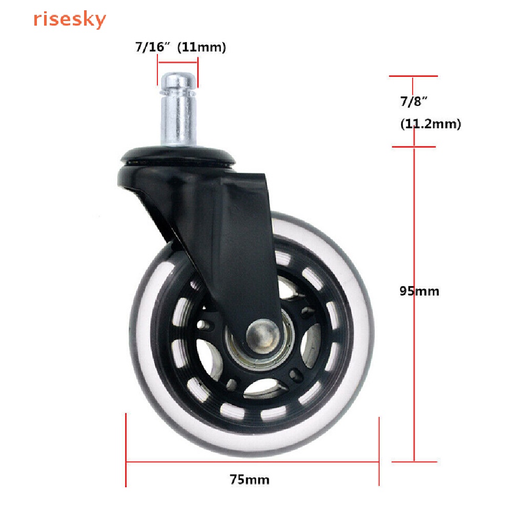 1 Bánh Xe Cao Su Xoay 3 Inch Cho Ghế Văn Phòng Mới