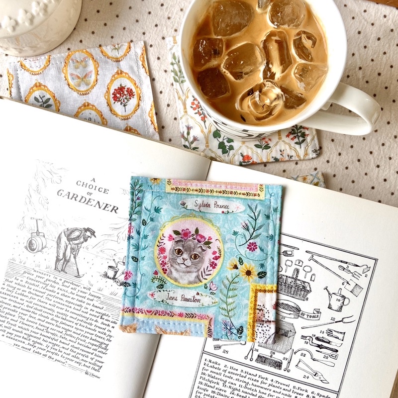 Miếng lót ly , lót cốc vải cotton thấm hút tốt nhiều mẫu vintage style châu âu handmade