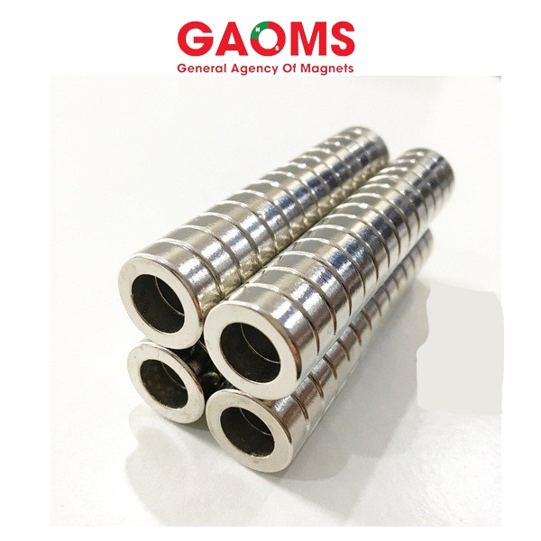Nam châm nhẫn phi 22mm GAOMS, nguyên liệu đất hiếm, có lỗ 22x7 lỗ 18mm lực hút siêu mạnh