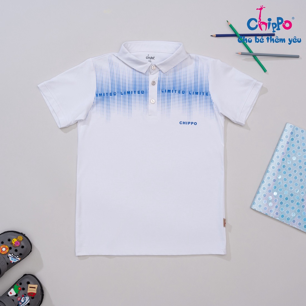 Áo Polo Chippo cho bé trai chất liệu Rayon áo thun sơ mi đi học cho bé từ 11 đến 14 tuổi (34-50Kg)