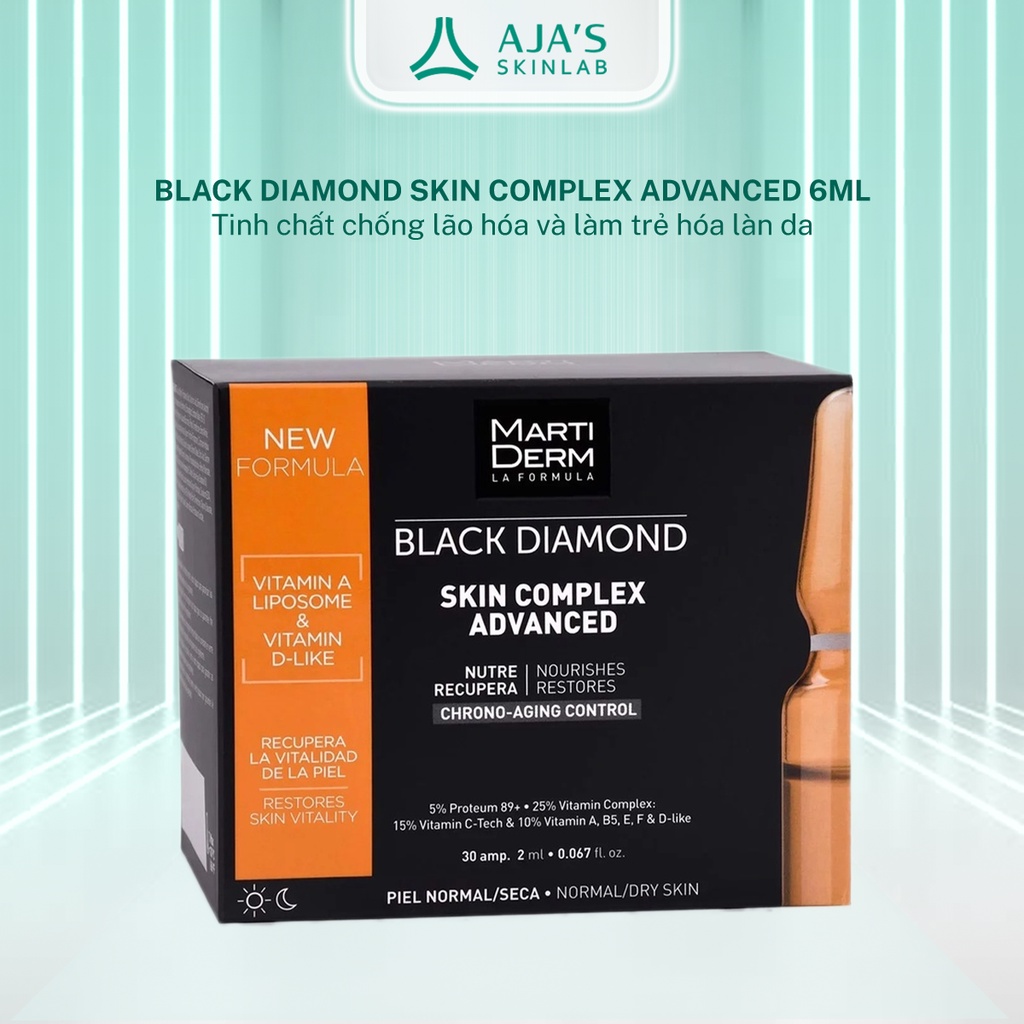 Ampoule chống oxy hoá, trẻ hóa, làm sáng da MartiDerm Black Diamond Skin Complex Advanced (30 x 2ml) - AJA'S SKINLAB