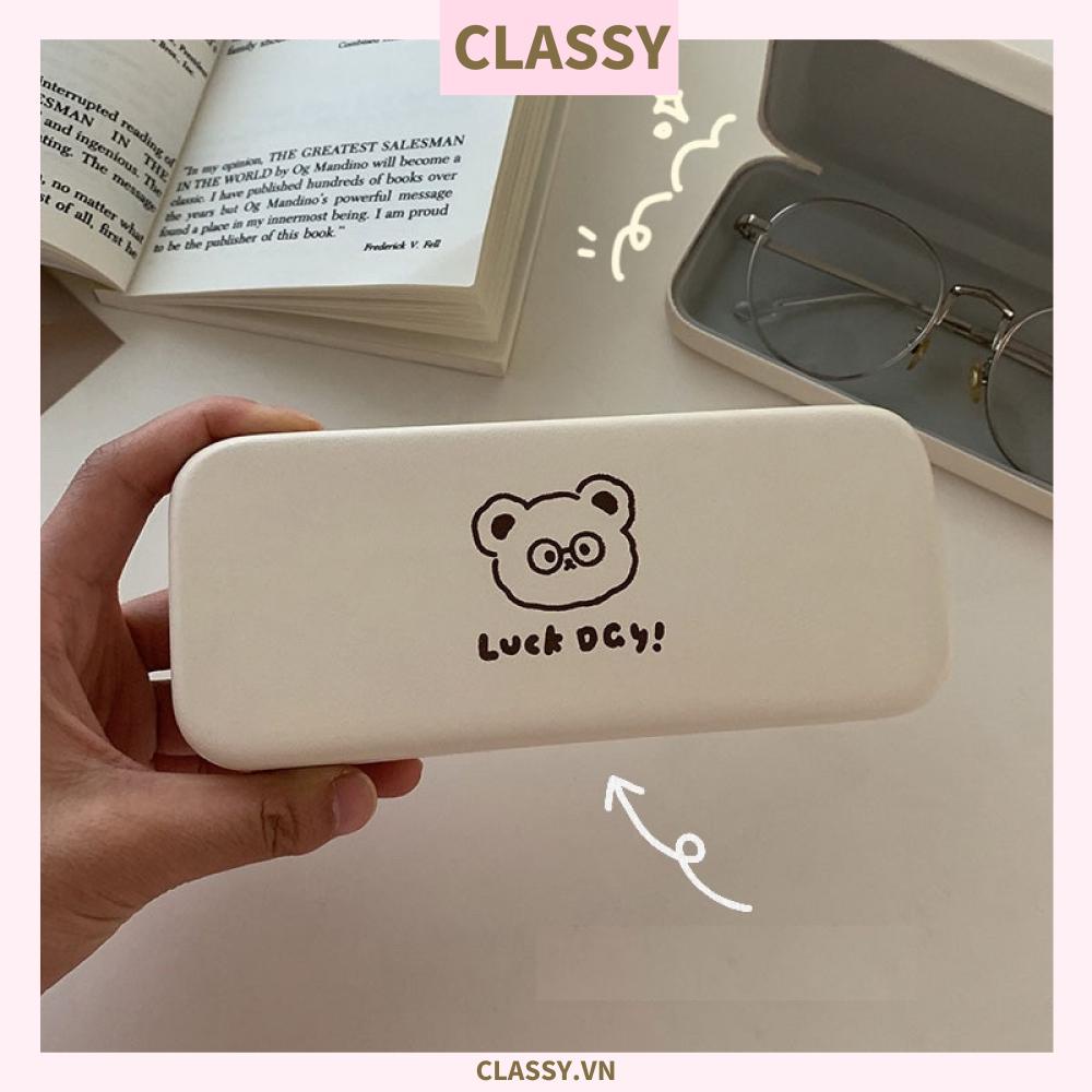 Classy Hộp đựng mắt kính màu kem, chống sốc, chống trầy xướt PK1568