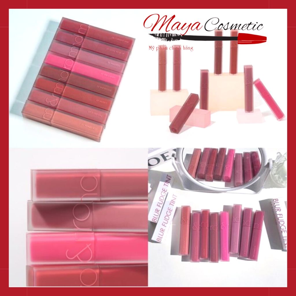 Son kem lì Romand Blur Fudge Tint 5g 01 Cam san hô, 02 Cánh hồng khô