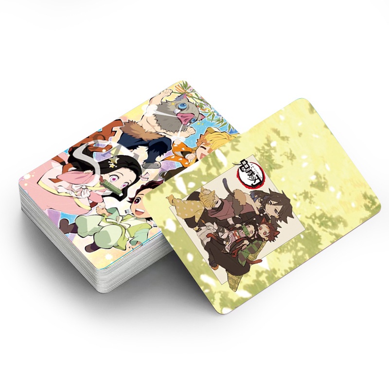 Hộp 30 Ảnh Thẻ Lomo Hai Mặt In Hình Nhân Vật Nezuko Zenitsu Inosuke Trong Demon Slayer