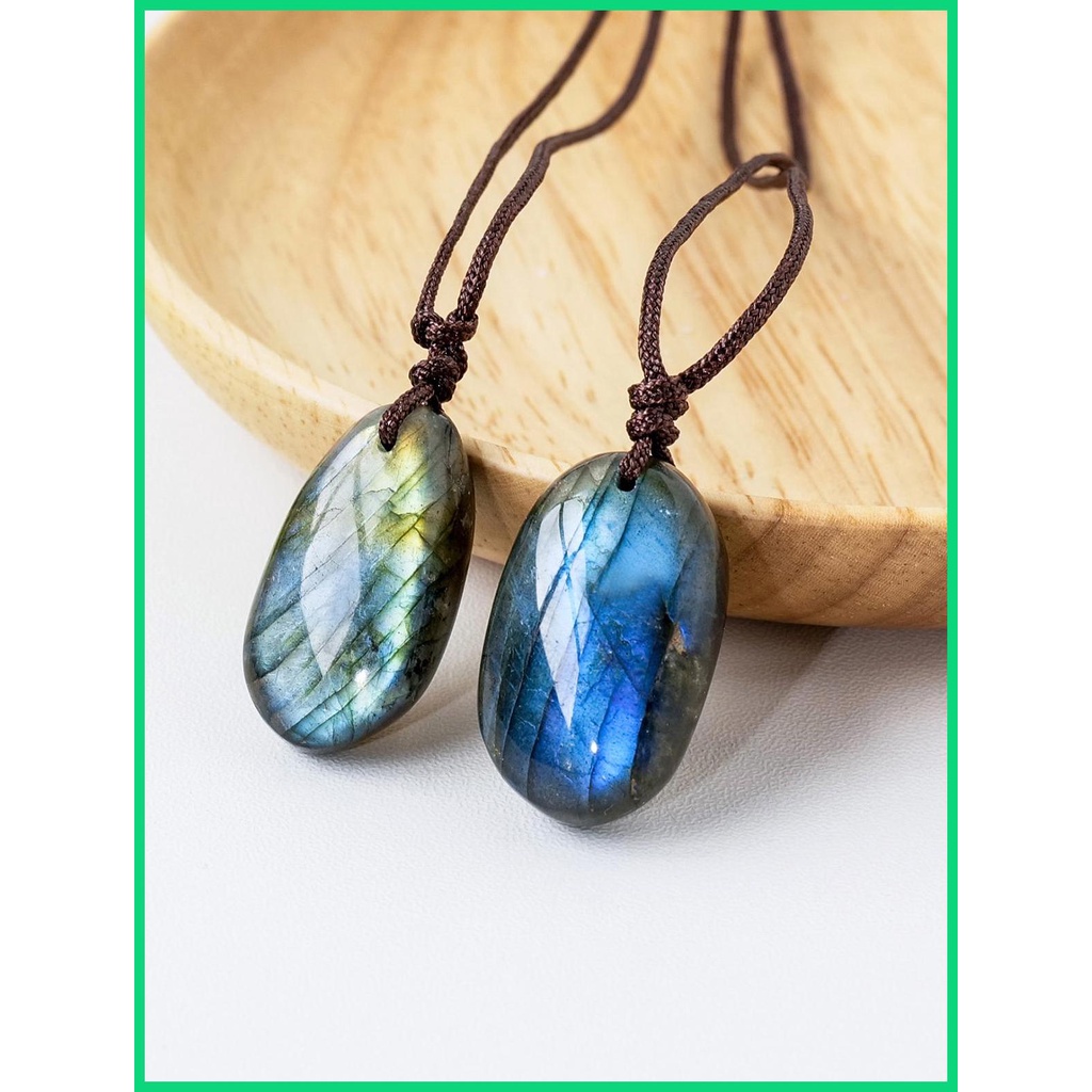 Mặt Dây Chuyền Bằng Đá Labradorite Tự Nhiên Hình Giọt Nước