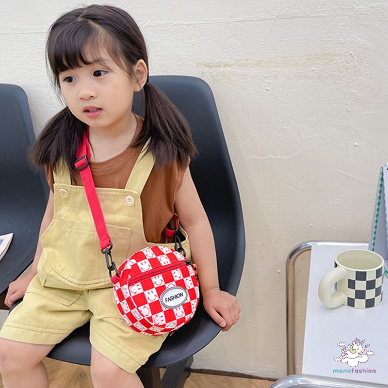 Túi Đeo Chéo Ngực Kiểu Hàn Quốc Họa Tiết Sọc Caro Cá Tính