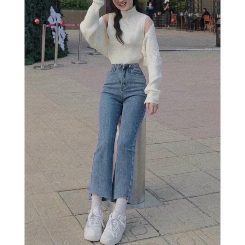 Quần Jeans Nữ BigSize 60kg-98kg Ống Suông Form Rộng Co Giãn Mạnh, Lưng Siêu Cao, Form Suông Hack Dáng