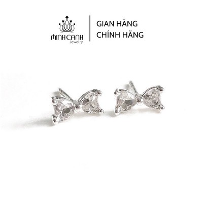 Bông Tai Bạc Nữ Nơ Đá Nhỏ Minh Canh Jewelry