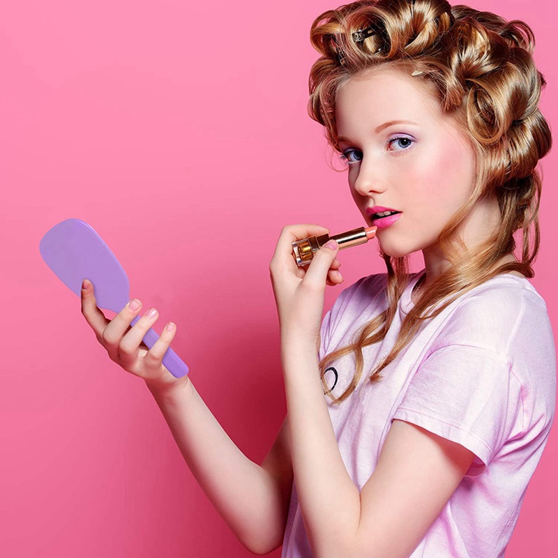 Gương Trang Điểm Cầm Tay 16 Món Có Tay Cầm Bằng Nhựa Tiện Lợi Dành Cho Đi Du Lịch