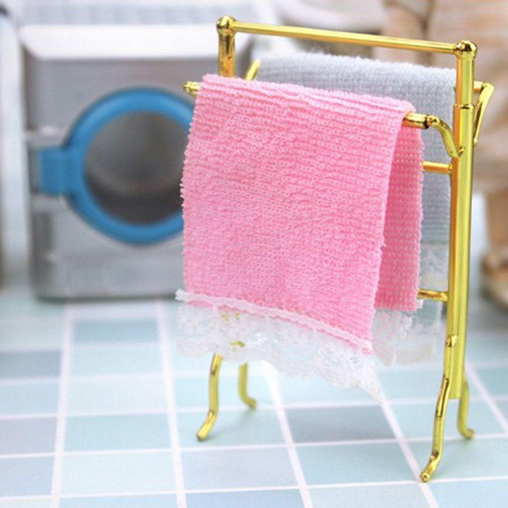 1 Bộ Giá Treo Khăn Trang Điểm Tỉ Lệ 1: 12 Cho Nhà Búp Bê