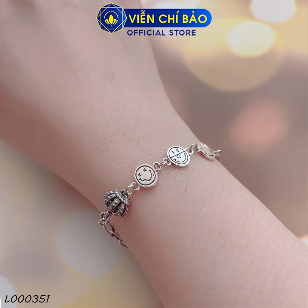 Lắc tay xích vương miện chất liệu bạc Thái 925 thời trang phụ kiện trang sức nữ Viễn Chí Bảo L000351