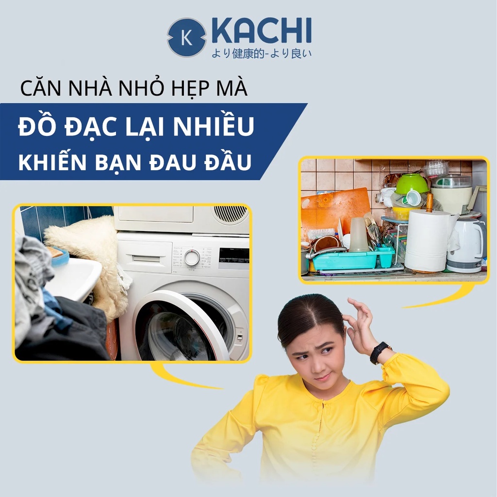 Kệ Máy Giặt 2 Tầng Kachi MK287 mặt gỗ chân sắt