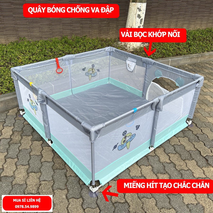 Quây bóng cho bé, nhà bóng cho bé khung inox chống va đập tặng 50 quả bóng