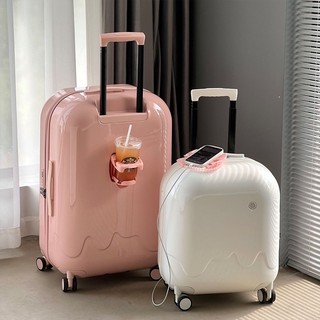 HÀNG LOẠI 1-Vali Nice Trip khoá kéo đủ size 20-26, hình kem tan chảy- Cáo Đeo Nơ-