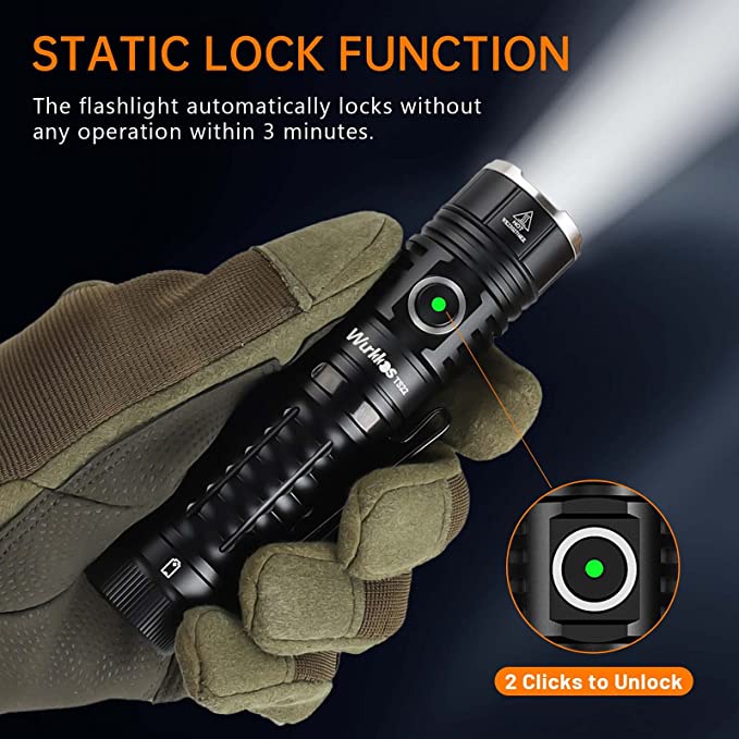 Đèn Pin Wukkos TS22 USB C 21700 LED XHP70.2 Mạnh Mẽ 4500LM IP68 Với Đuôi Nam Châm Sạc Tiện Dụng Khi Đi Bộ Đường