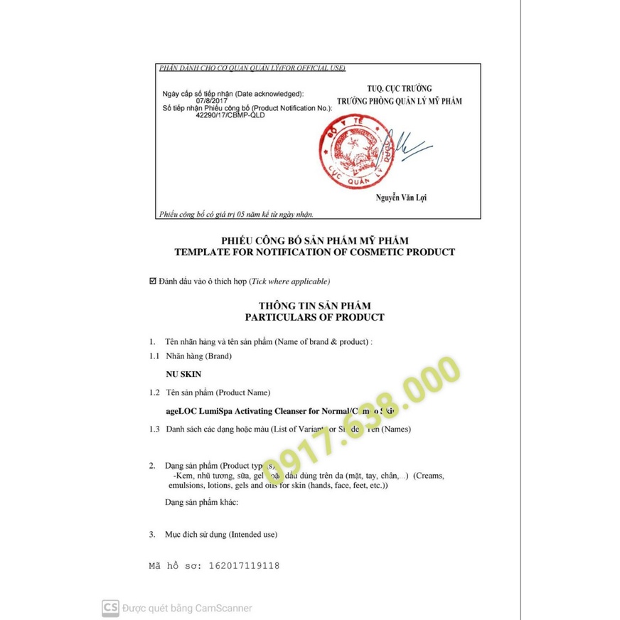 Sửa Rửa Mặt Lumispa 100ml 5 loại da