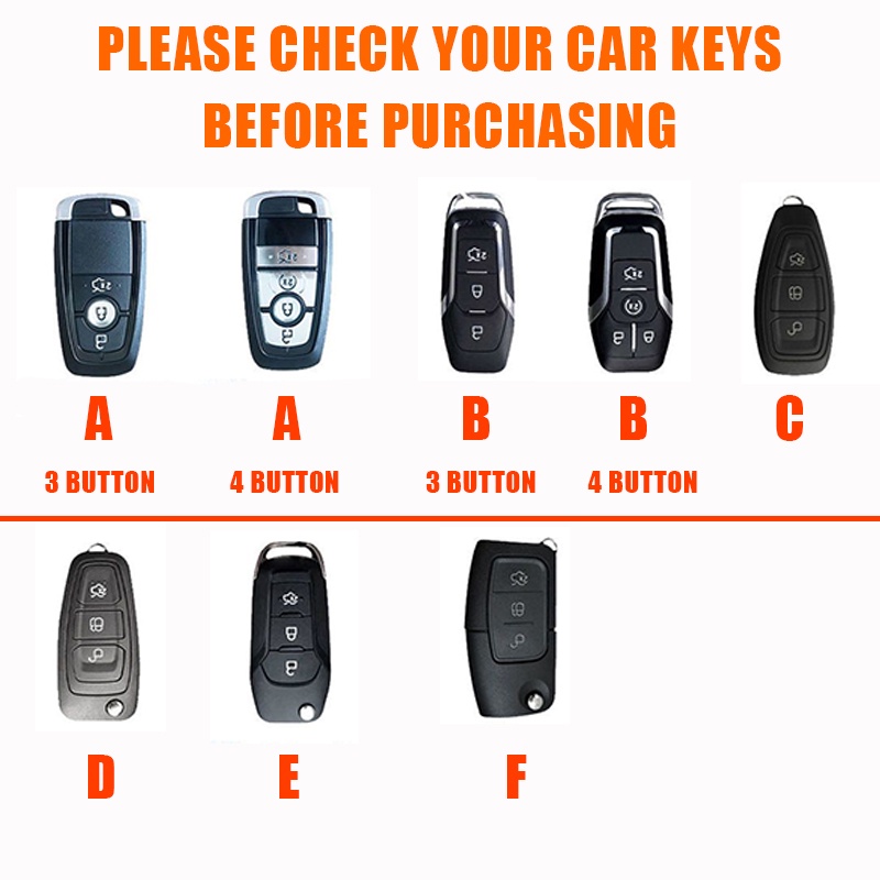 Phù Hợp Bộ Móc Khóa Bằng Da Họa Tiết Cá Tính Cho Xe Hơi Ford